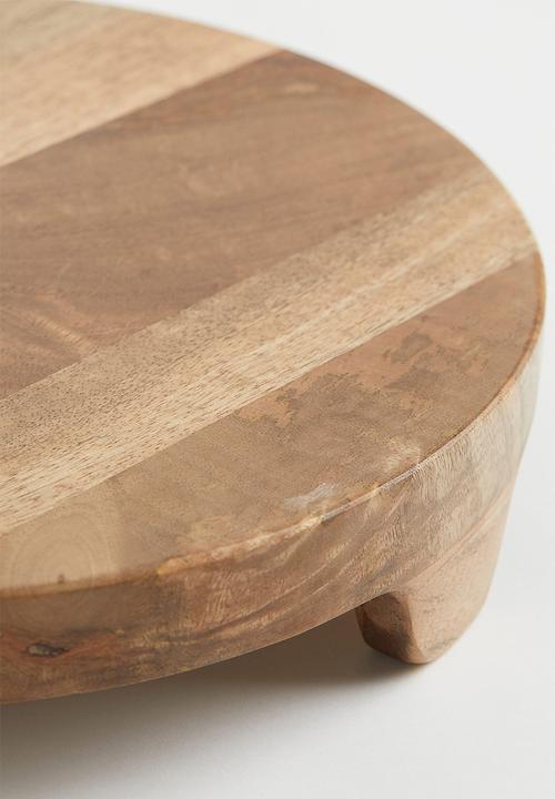 H&M - Round mango wood serving tray - brown