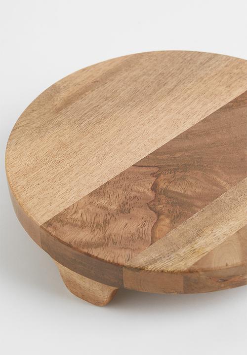H&M - Round mango wood serving tray - brown