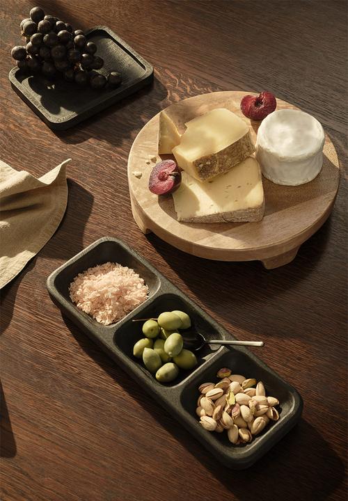 H&M - Round mango wood serving tray - brown