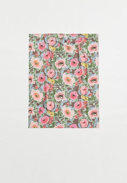 H&M - Floral cotton tablecloth - beige/multi
