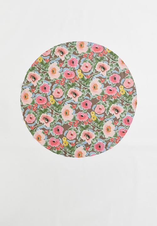 H&M - Round cotton tablecloth - beige/multi