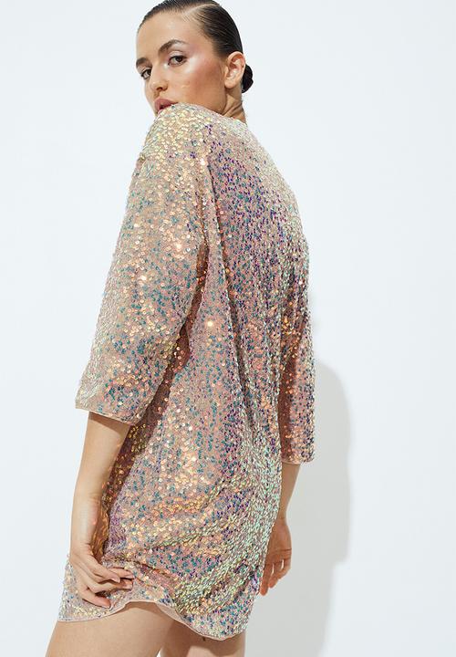 H&M - Glittery sequined dress - gold-coloured/sequins