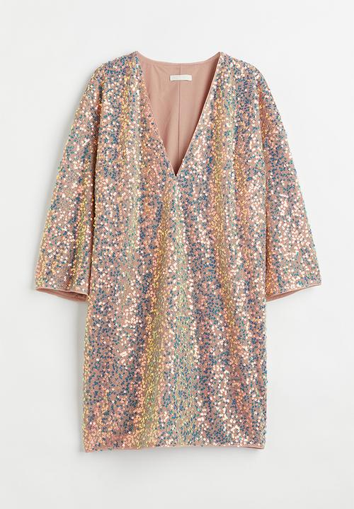 H&M - Glittery sequined dress - gold-coloured/sequins