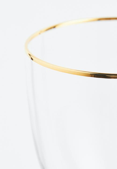 H&M - Glass with gold-coloured rim - clear glass