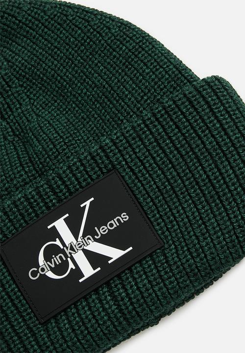 Calvin Klein - Monologo patch beanie - dark seaweed