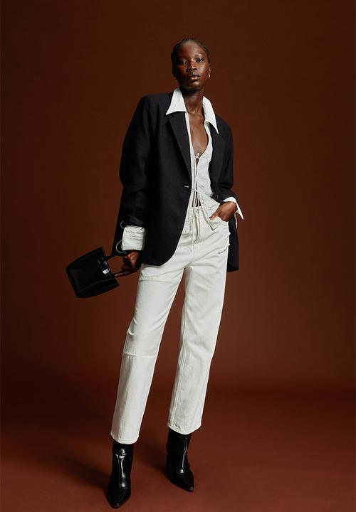 H&M - Crinkle tie-detail blouse - white