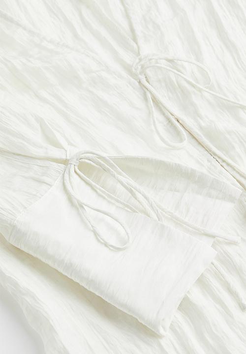 H&M - Crinkle tie-detail blouse - white