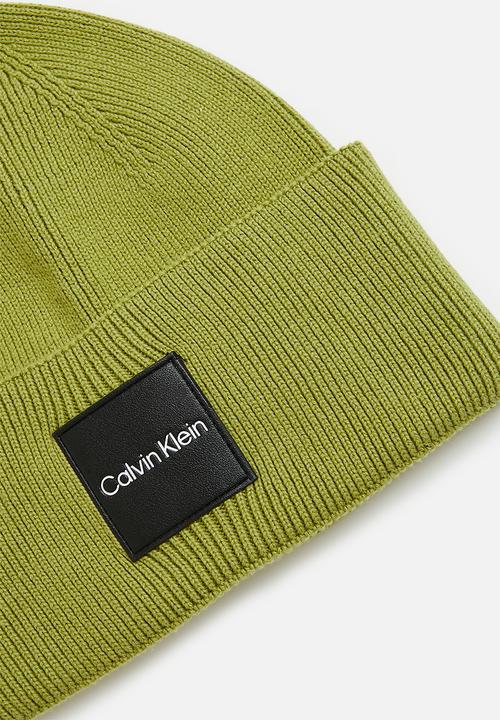 Calvin Klein - Fine cotton rib beanie - reptile green