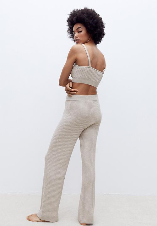H&M - Knitted trousers - light mole