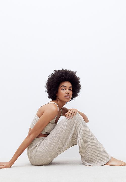 H&M - Knitted trousers - light mole