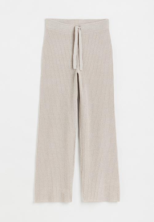 H&M - Knitted trousers - light mole