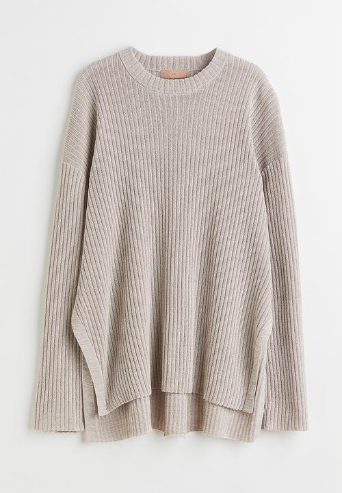 H&M - Rib-knit jumper - light grey marl 
