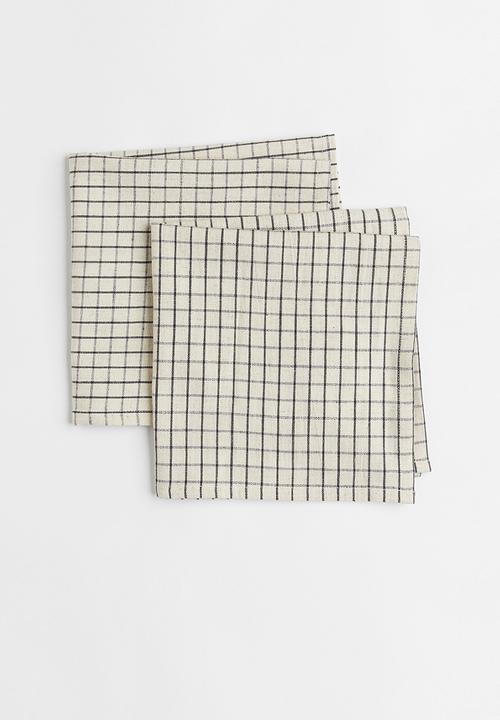 H&M - 2-pack linen-blend napkins - beige/multi