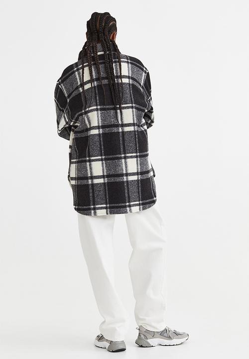 H&M - Oversized shacket - black/checked