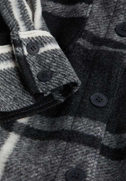 H&M - Oversized shacket - black/checked