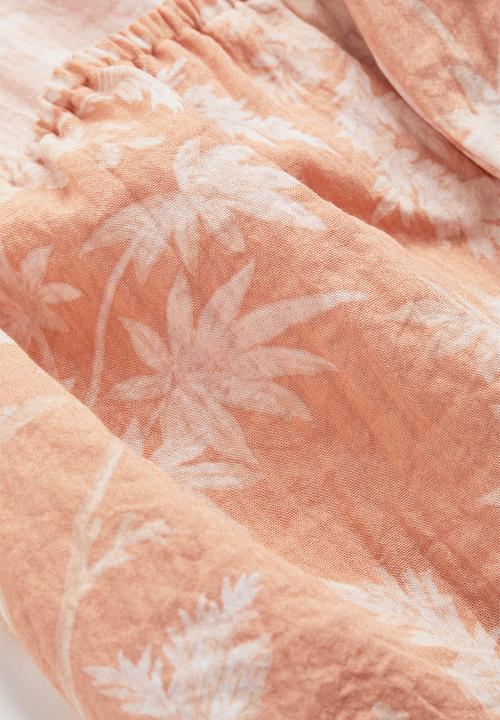 H&M - Cut-out flounce-trimmed jumpsuit - apricot/patterned