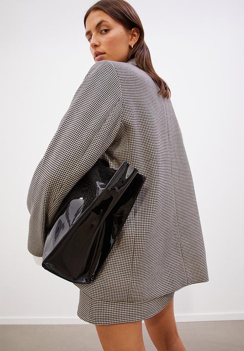H&M - Single-breasted blazer - light beige/dogtooth patterned