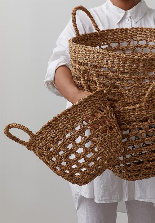 H&M - Large seagrass basket - beige