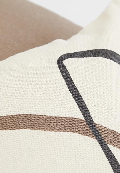H&M - 2-pack cotton cushion covers - grey/beige/multi
