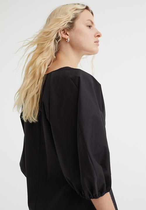 H&M - V-neck dress - black