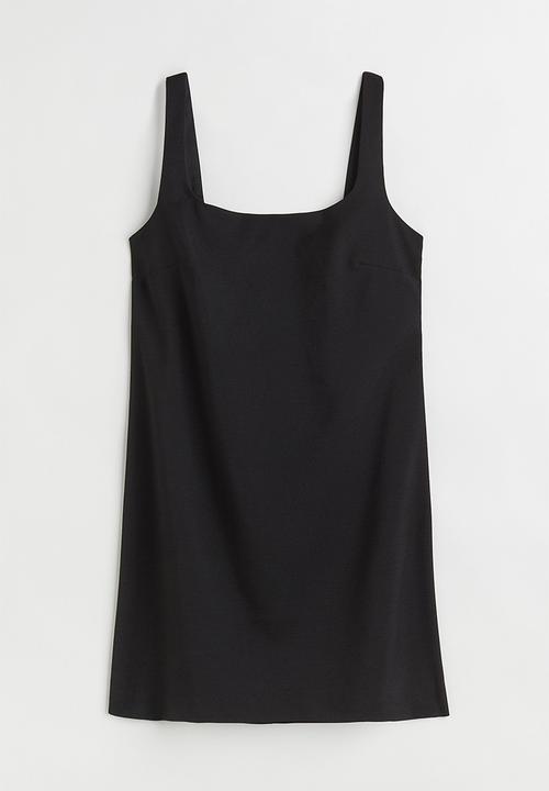 H&M - Short pinafore dress - black