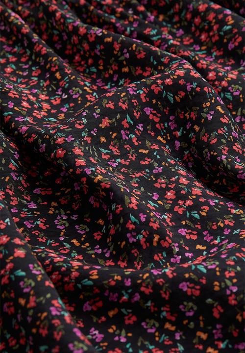H&M - V-neck dress - black/small flowers