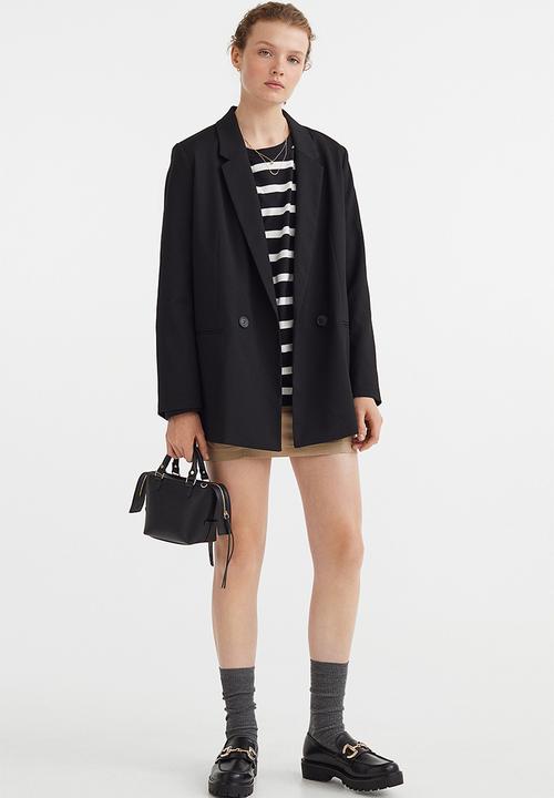 H&M - Oversized jersey top - black striped