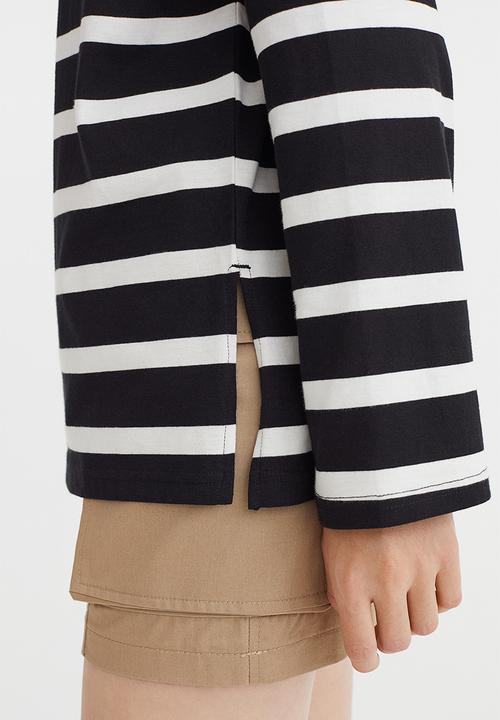 H&M - Oversized jersey top - black striped