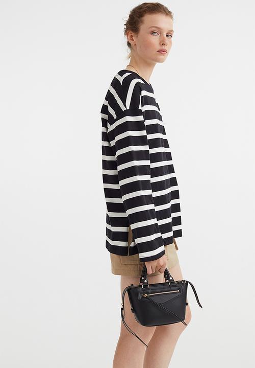 H&M - Oversized jersey top - black striped
