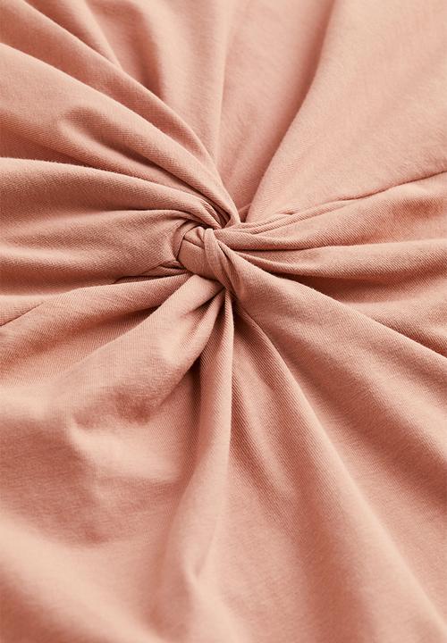 H&M - Mama twist-detail cotton top - powder beige