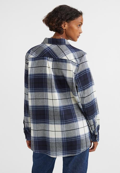 H&M - Cotton flannel shirt - blue/multi