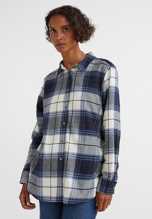 H&M - Cotton flannel shirt - blue/multi