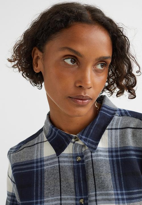 H&M - Cotton flannel shirt - blue/multi