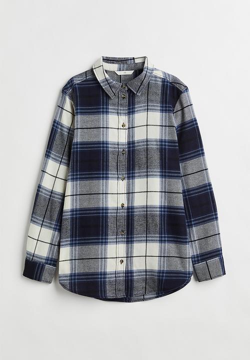 H&M - Cotton flannel shirt - blue/multi