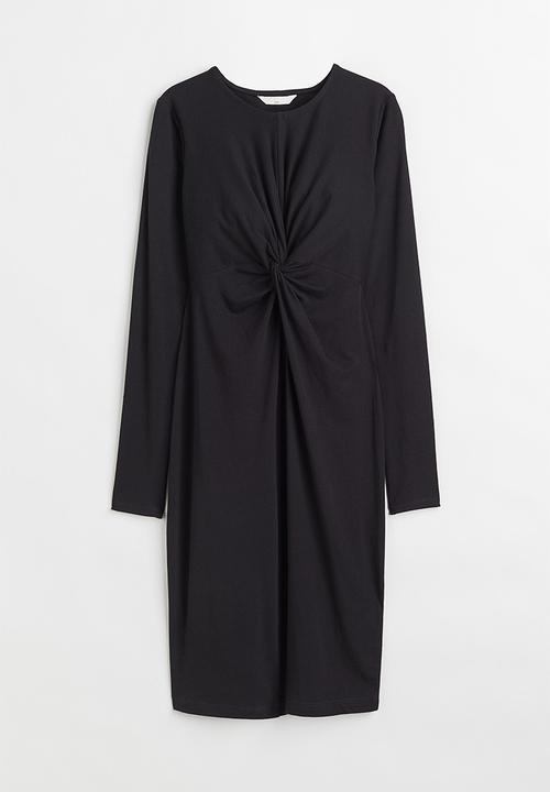 H&M - Mama draped jersey dress - black