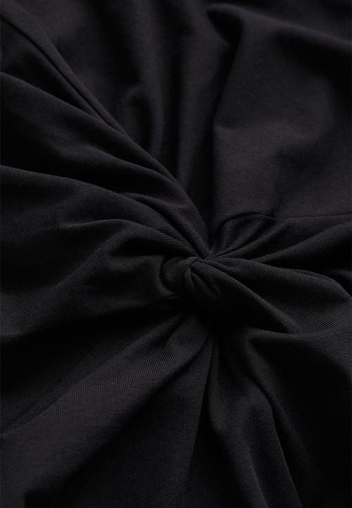 H&M - Mama draped jersey dress - black