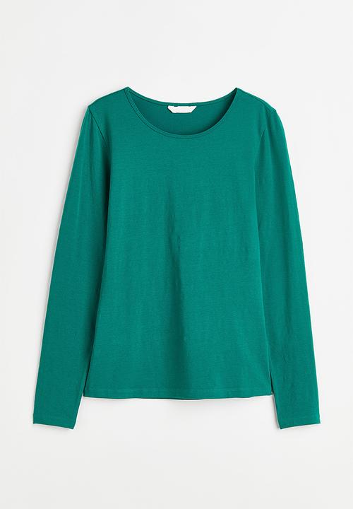 H&M - Long-sleeved jersey top - green