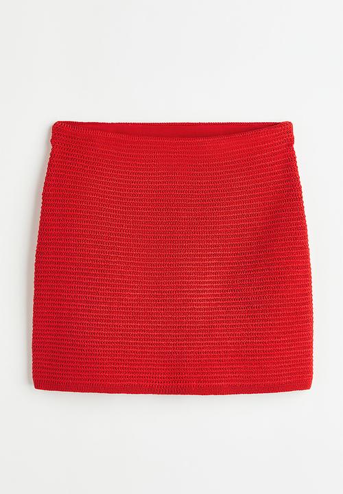 H&M - Knitted skirt - red
