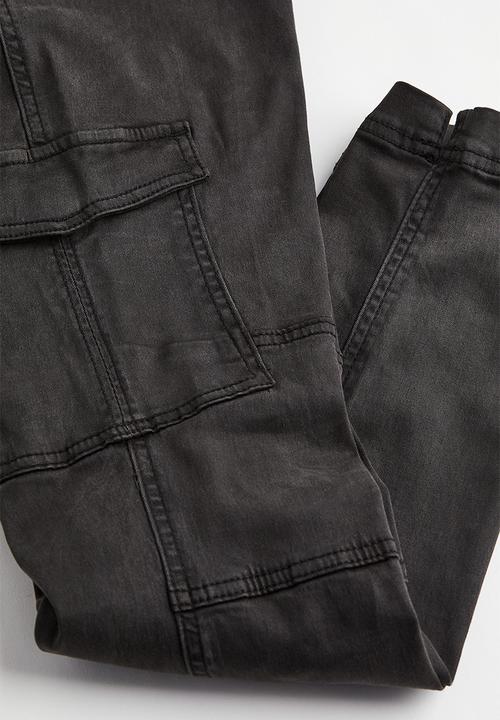 H&M - Skinny cargo trousers - black