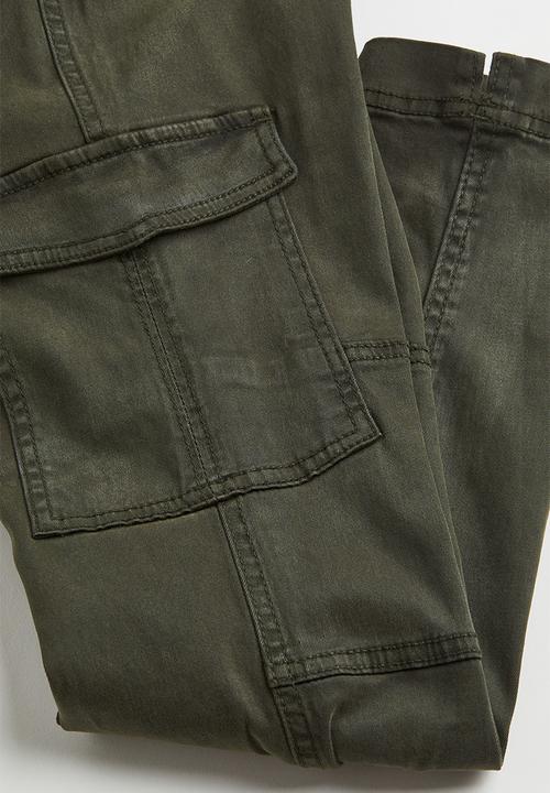 H&M - Skinny cargo trousers - dark green