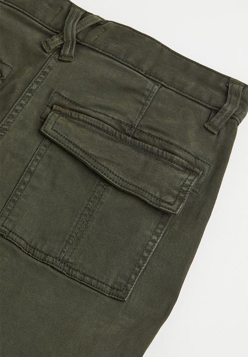 H&M - Skinny cargo trousers - dark green