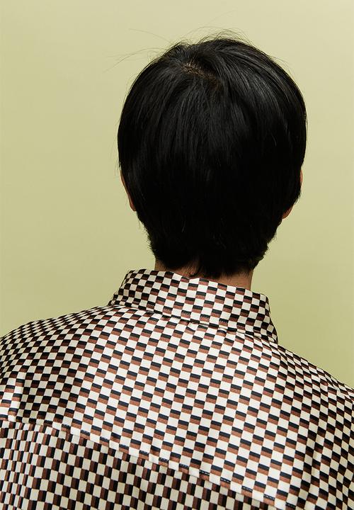 H&M - Satin blouse - natural white/checked