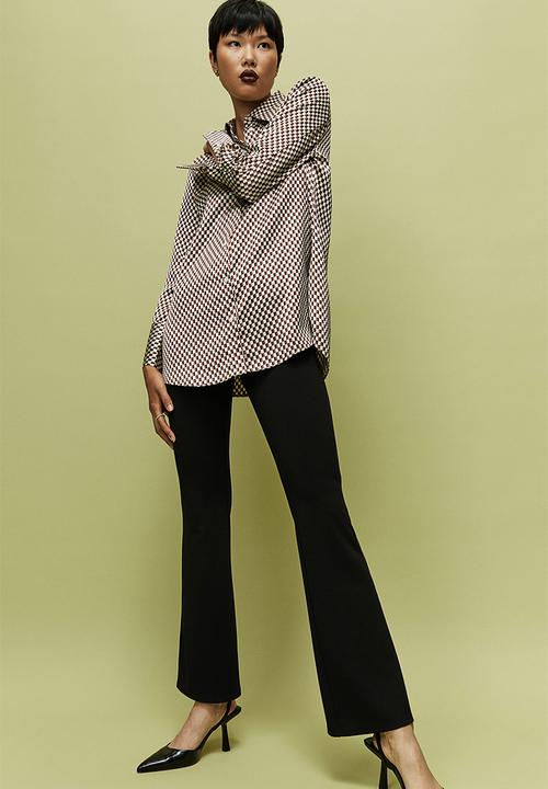 H&M - Satin blouse - natural white/checked