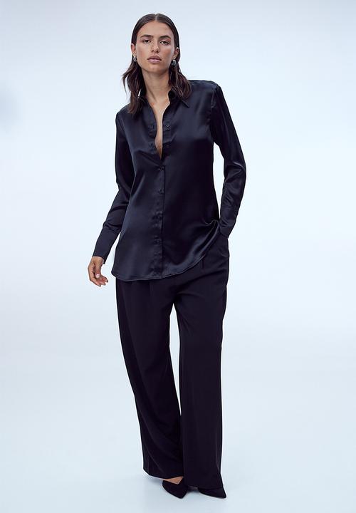 H&M - Satin blouse - black