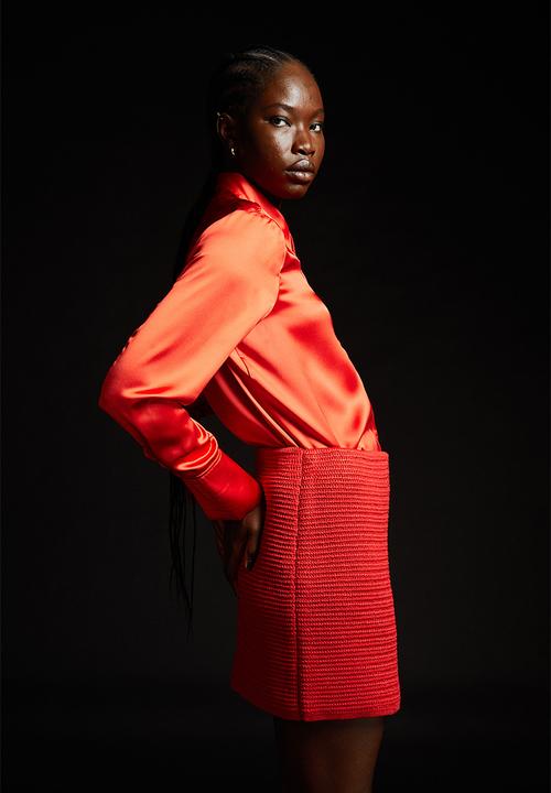 H&M - Satin blouse - red
