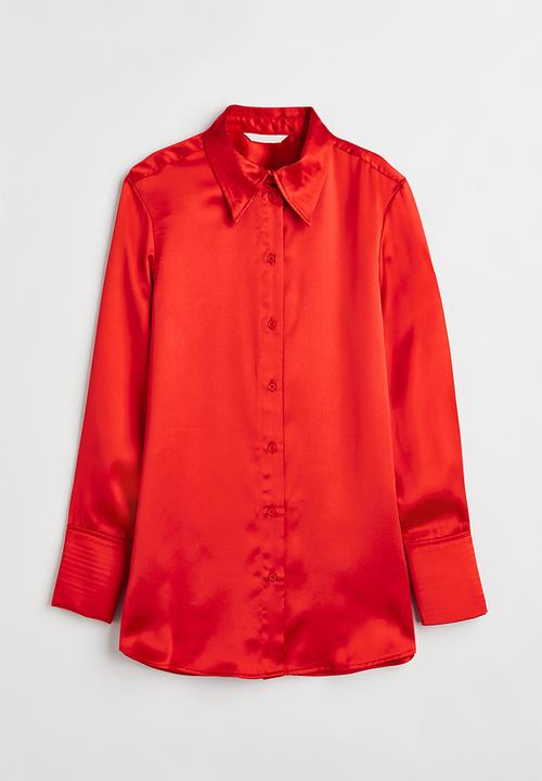 H&M - Satin blouse - red