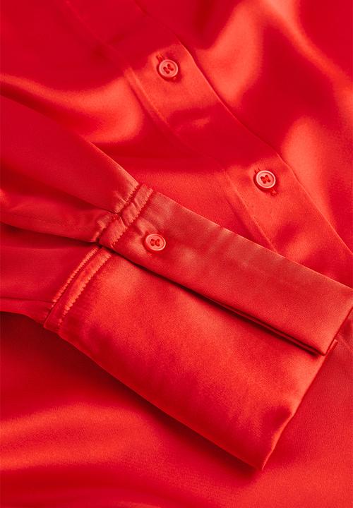 H&M - Satin blouse - red