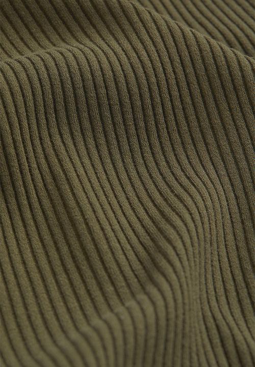H&M - Ribbed skirt - dark khaki green