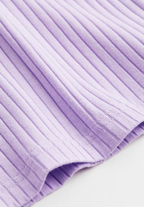 H&M - Fitted off-the-shoulder top - purple