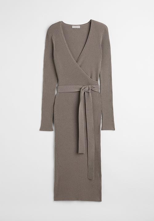 H&M - Wrap dress - dark greige